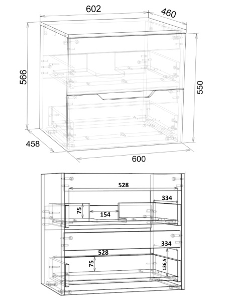 Тумба без раковиныподвесная 60 столешница МДФ Orange Line Li-60TubMDF матовый черный
